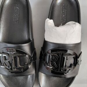 Ralph Lauren Black Slide Sandals